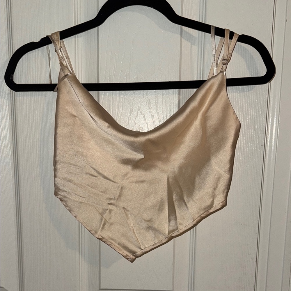 Silky Cream Cowl Neck Tank Top